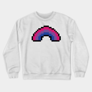 Pixel Rainbow Design in Bisexual Pride Flag Colors Crewneck Sweatshirt